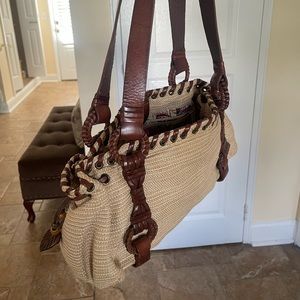 Fossil Tan and Brown Shoulder Bag